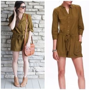 Old navy olive long sleeve romper
